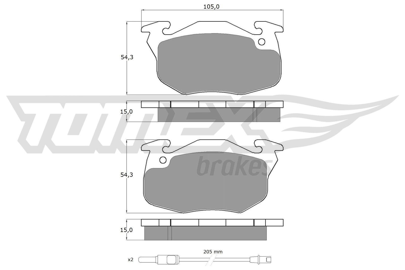 Sada brzdových platničiek kotúčovej brzdy TOMEX Brakes